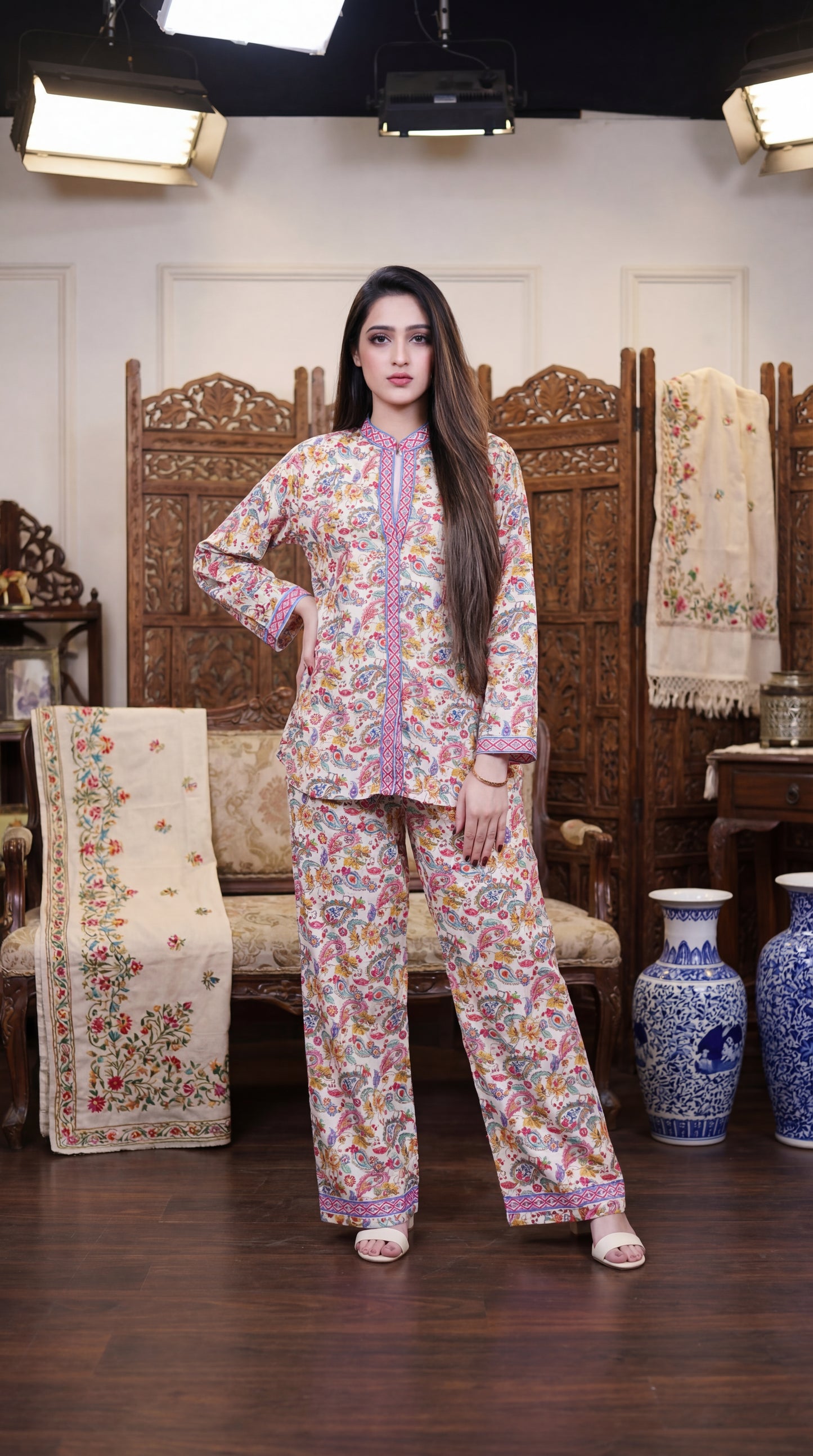 Teal Mosaic – Premium 2-Piece Patchwork Print Set