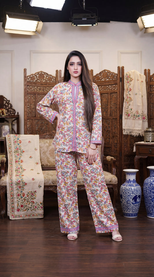 Teal Mosaic – Premium 2-Piece Patchwork Print Set